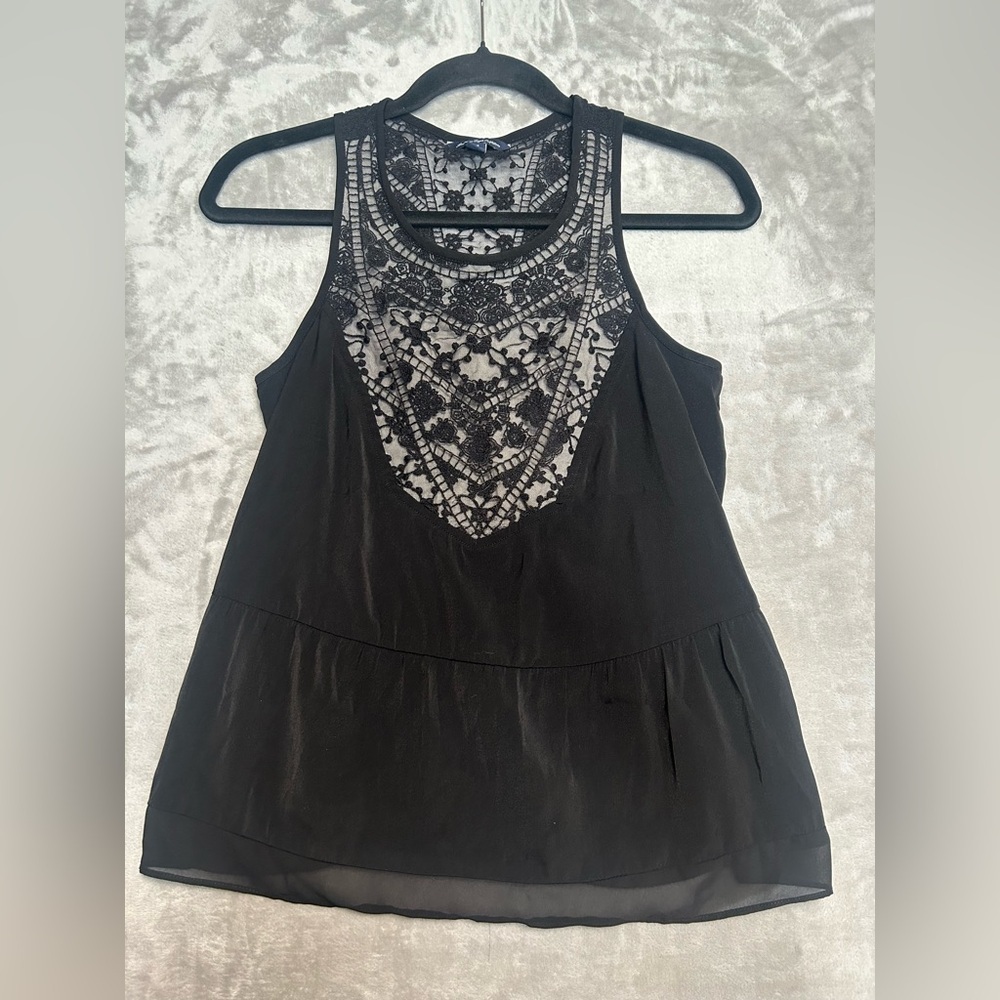 American Eagle Witchy Lace Babydoll Tank Top Women’s Small Black Goth